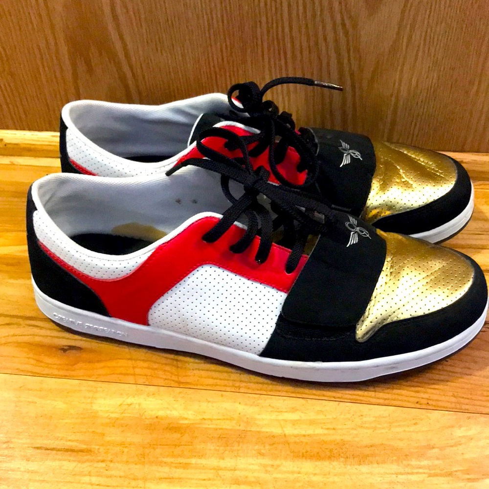 RARE Creative Recreation Cesario Lo gold vegan skater shoes lace sneakers VGUC